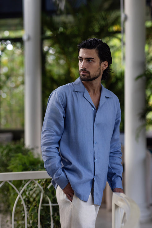 Blue linen shirt