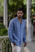 Blue linen shirt