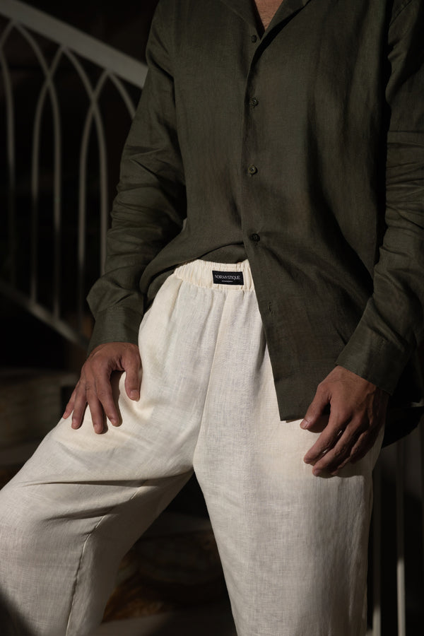 Linen trousers beige