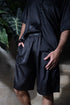 Short silk set black